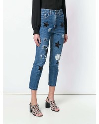 blaue bestickte Jeans von History Repeats