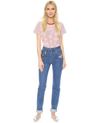 blaue bestickte Jeans von Marc Jacobs