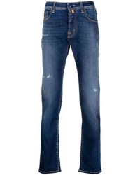 blaue bestickte Jeans von Jacob Cohen