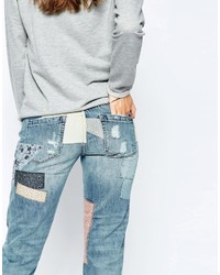 blaue bestickte Jeans von Blank NYC