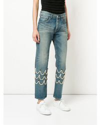 blaue bestickte Jeans von Tu Es Mon Trésor