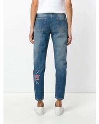 blaue bestickte Jeans von P.A.R.O.S.H.