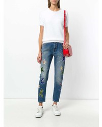 blaue bestickte Jeans von P.A.R.O.S.H.