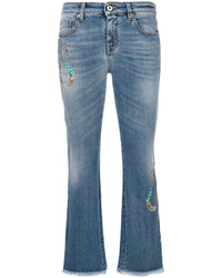 blaue bestickte Jeans von Roberto Cavalli
