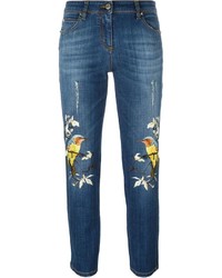 blaue bestickte Jeans von Roberto Cavalli