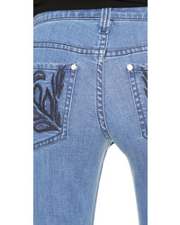 blaue bestickte Jeans von Alice + Olivia