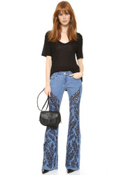 blaue bestickte Jeans von Alice + Olivia