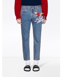 blaue bestickte Jeans von Gucci