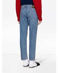 blaue bestickte Jeans von Gucci