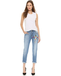 blaue bestickte Jeans von Stella McCartney