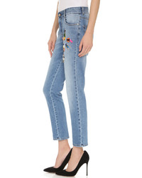 blaue bestickte Jeans von Stella McCartney