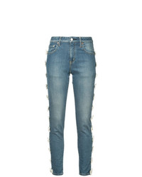 blaue bestickte Jeans von Tu Es Mon Trésor