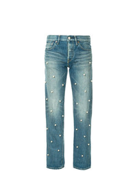 blaue bestickte Jeans von Tu Es Mon Trésor