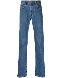 blaue bestickte Jeans von Versace