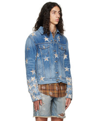 blaue bestickte Jeansjacke von Amiri