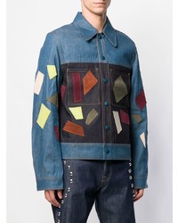 blaue bestickte Jeansjacke von Acne Studios