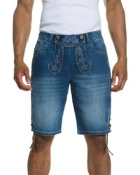 blaue bestickte Jeansshorts von JP1880