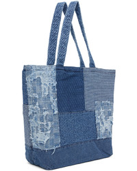blaue bestickte Shopper Tasche aus Segeltuch von Fdmtl
