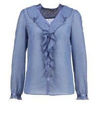 blaue Bluse mit Knöpfen von Patrizia Pepe