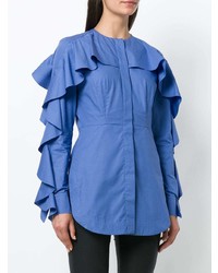 blaue Bluse mit Knöpfen von Sara Battaglia