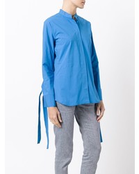 blaue Bluse mit Knöpfen von Erika Cavallini