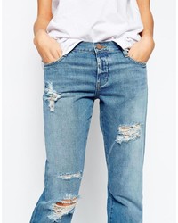 blaue Boyfriend Jeans mit Destroyed-Effekten von Brady