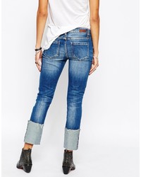 blaue Boyfriend Jeans mit Destroyed-Effekten von Blank NYC
