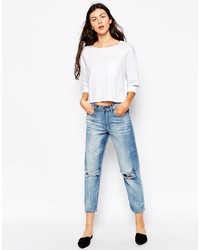 blaue Boyfriend Jeans mit Destroyed-Effekten von Dr. Denim