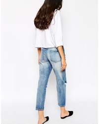 blaue Boyfriend Jeans mit Destroyed-Effekten von Dr. Denim