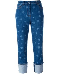 blaue Boyfriend Jeans mit Sternenmuster
