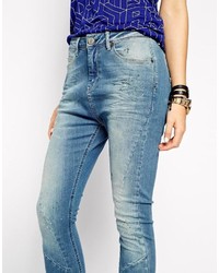 blaue Boyfriend Jeans