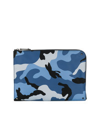 blaue Camouflage Clutch Handtasche