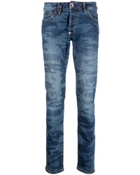 blaue Camouflage Jeans von Philipp Plein