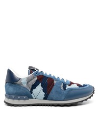 blaue Camouflage Wildleder Sportschuhe