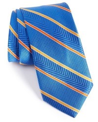 blaue Krawatte mit Chevron-Muster
