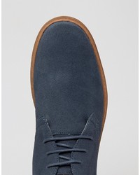 blaue Chukka-Stiefel aus Wildleder von Frank Wright