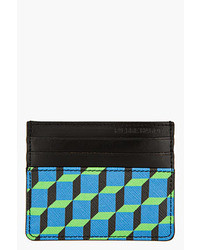 blaue Clutch Handtasche mit geometrischem Muster