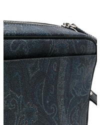 blaue Clutch Handtasche mit Paisley-Muster von Etro