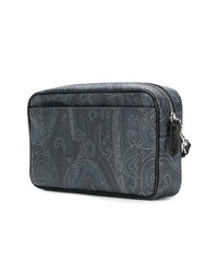 blaue Clutch Handtasche mit Paisley-Muster von Etro
