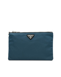 blaue Clutch Handtasche von Prada