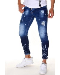 blaue enge Jeans mit Acid-Waschung von Bright Jeans
