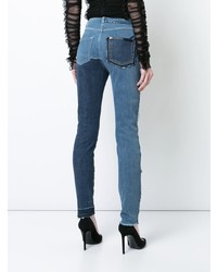 blaue enge Jeans mit Blumenmuster von Dolce & Gabbana