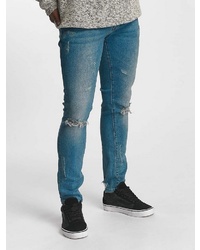 blaue enge Jeans mit Destroyed-Effekten von 2Y Premium