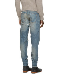 blaue enge Jeans mit Destroyed-Effekten von rag & bone