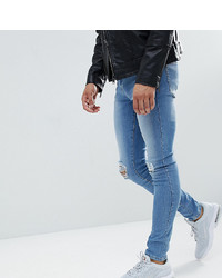 blaue enge Jeans mit Destroyed-Effekten von Brooklyn Supply Co.