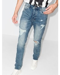 blaue enge Jeans mit Destroyed-Effekten von Ksubi