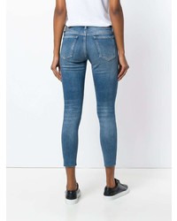 blaue enge Jeans mit Destroyed-Effekten von Calvin Klein Jeans