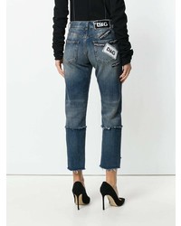 blaue enge Jeans mit Destroyed-Effekten von Dolce & Gabbana