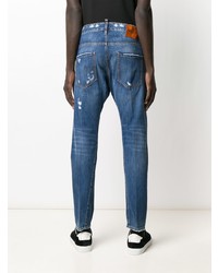 blaue enge Jeans mit Destroyed-Effekten von DSQUARED2