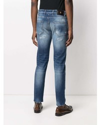 blaue enge Jeans mit Destroyed-Effekten von Pt05